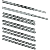EMUCA Guías Laterales para cajones con rodamiento de Bolas 17mm x 182mm- extracción Parcial- Pack de 5 guías